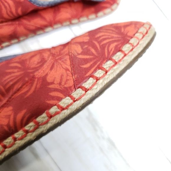 TOMS Palm Frond Printed Espadeille Flats Sz 8 - Picture 4 of 8